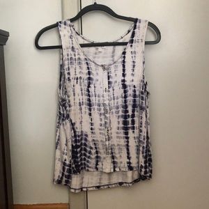 button down flowy tank